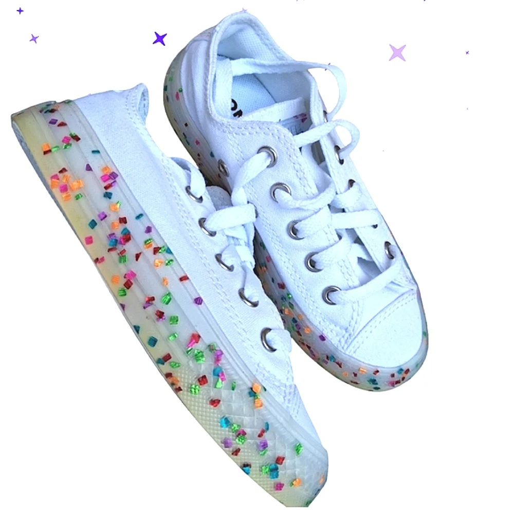CONVERSE All Star Chuck Taylor Confetti Rainbow Toddle Youth Sneakers NWT